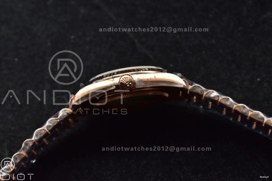 with 36 Stick Diamond Steel RG Bracelet President vr3255 Dial Best 904L QF DayDate (Gain Weight) on V5 Edition Blue 0223